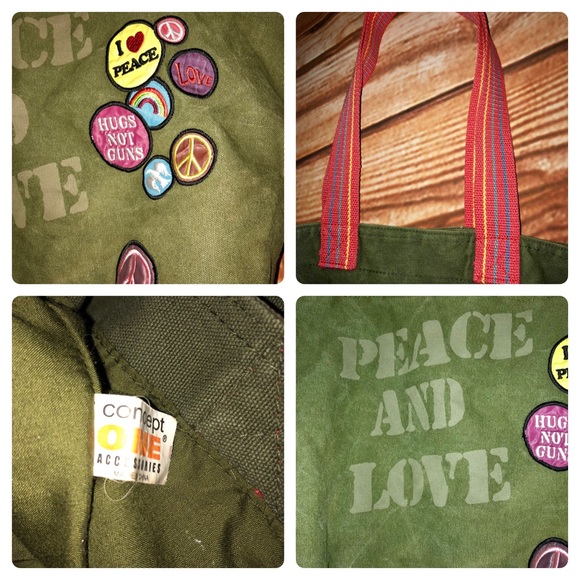 Concept One Accessories Green Peace and Love Tote - Picture 8 of 8
